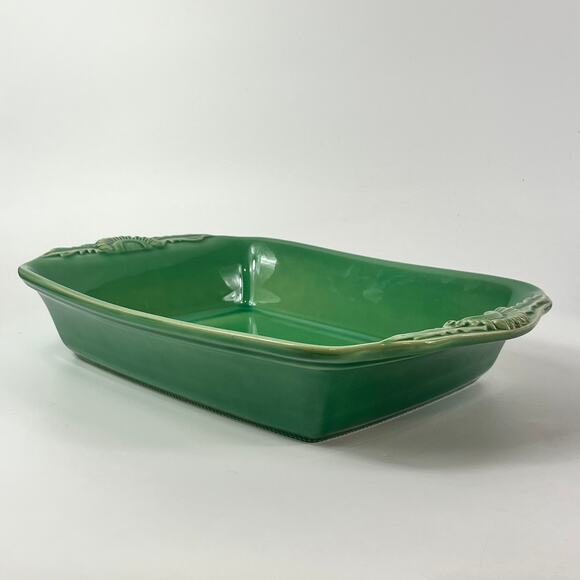 Appolia Casserole Dish French Glazed Ceramic Green Emerald Baking Serving Dish - Picture 3 of 16